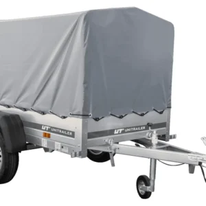 BRK -Remorque automobile Garden Trailer 200 KIPP 200 x 106 cm avec bâche haute, arceau et roue jockey PTAC 500 kg