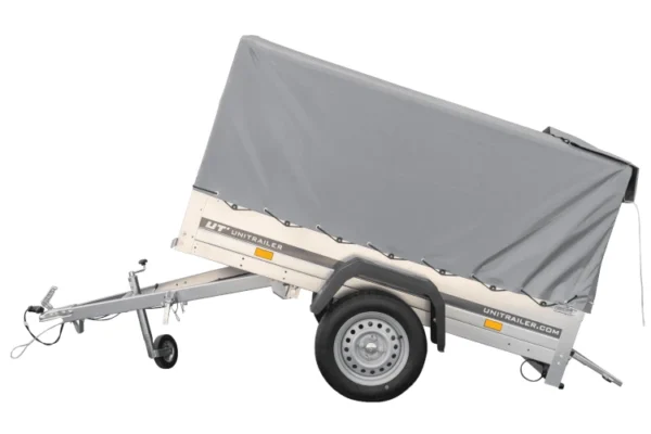 BRK -Remorque automobile Garden Trailer 200 KIPP 200 x 106 cm avec bâche haute, arceau et roue jockey PTAC 500 kg – Image 3
