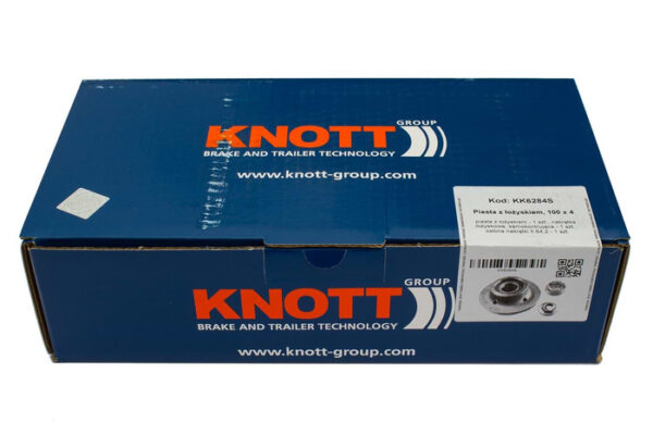BRK -Moyeu avec roulement pour essieu non freiné KNOTT 4x100, kit de cache-écrous – Image 2