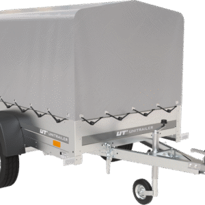 BRK -Remorque 750 kg 200 x 125 avec bâche dôme et arceau Garden Trailer 201 KIPP