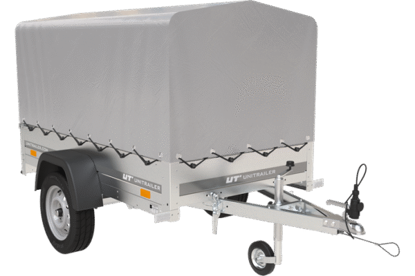 BRK -Remorque 750 kg 200 x 125 avec bâche dôme et arceau Garden Trailer 201 KIPP