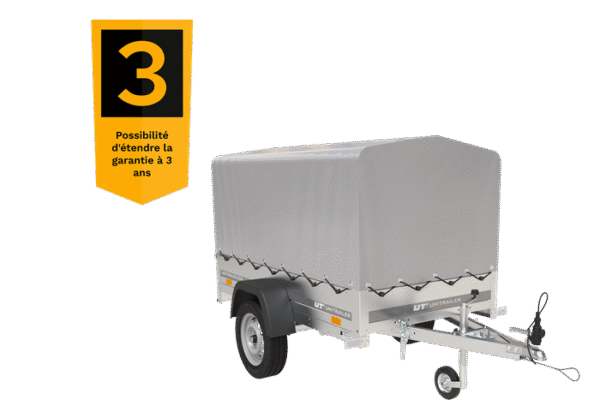 BRK -Remorque 750 kg 200 x 125 avec bâche dôme et arceau Garden Trailer 201 KIPP – Image 3