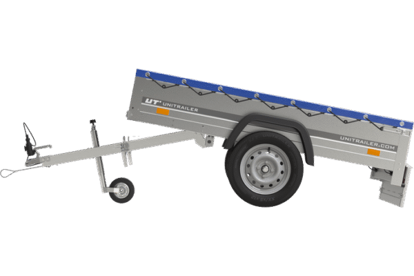 BRK -Remorque Garden Trailer 200 Kipp avec roue jockey et bâche plate bleue – Image 2