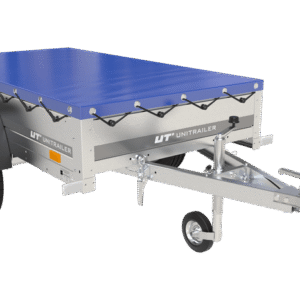 BRK -Remorque Garden Trailer 200 Kipp avec roue jockey et bâche plate bleue