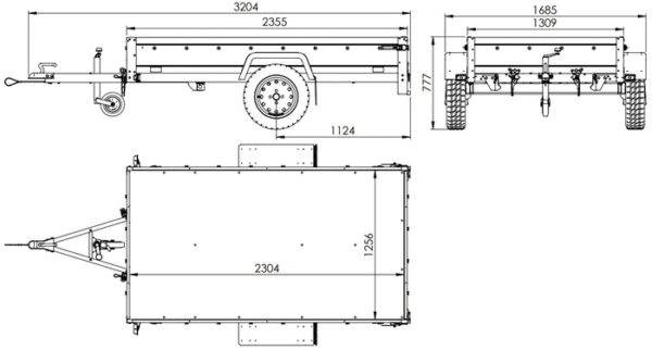 BRK -Remorque routière avec bâche haute, arceau et roue jockey 230x125 Garden Trailer 230 KIPP – Image 6