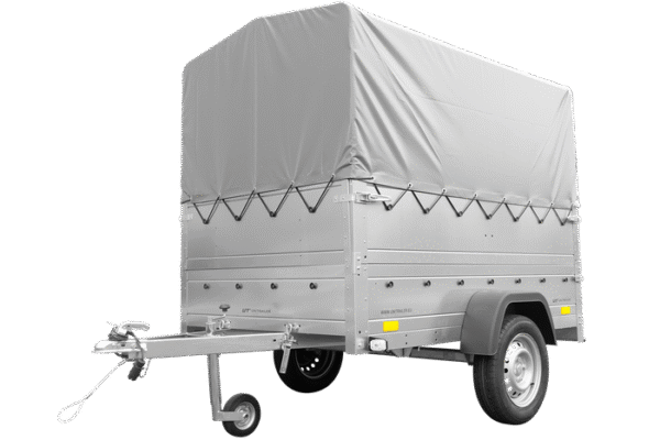 BRK -Remorque simple essieu 200x106 avec bâche haute, arceau, rehausses de ridelles et roue jockey - Garden Trailer 200 KIPP – Image 3