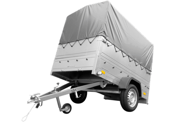 BRK -Remorque simple essieu 200x106 avec bâche haute, arceau, rehausses de ridelles et roue jockey - Garden Trailer 200 KIPP