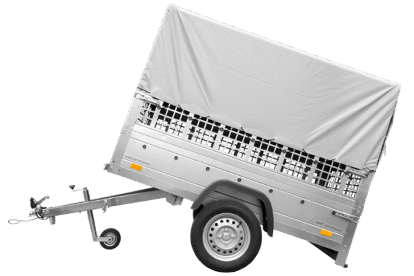 BRK -Remorque tôle Garden Trailer 200 KIPP 200x106 cm [avec rehausses grillagées, bâche haute et arceau] – Image 2