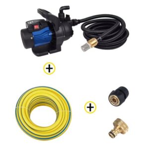 Pack Tuyau d’arrosage Ø19mm 25m + Pompe de Surface 800W + Kit d'Aspiration 7m Ø25mm + Raccords