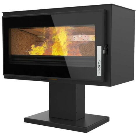 SUPRA Poêle à bois LARRY SUR PIED acier - horizontal - étanche - bûcher - 8,5kW