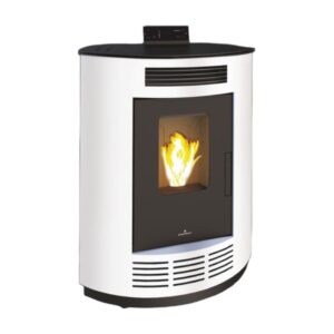 Poêle à granulés d'angle - BRONPI Nina 9 kW Blanc