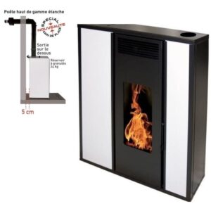 Pack Poêle à granules TESSA 10 Etanche sortie Concentrique