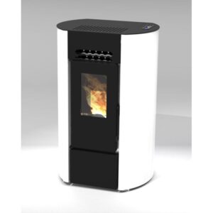 Poêle à granulés oval étanche - FIREMATIC O7 Blanc