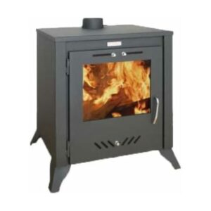 Poкle а bois avec poкle а bois et foyer. Modиle Kupro 15 KW de large