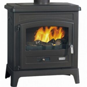 Poêle à Bois Fonte-FONTEVAL -10 kW-Peint anthracite Version Porte Galb GODIN