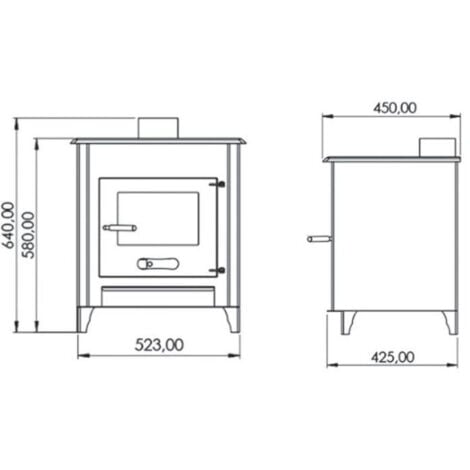 POÊLE À BOIS LYA 12 BÛCHES 45CM - Acier – Image 4