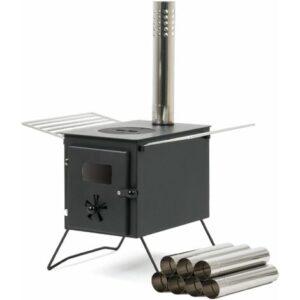 CampFeuer Poêle de tente 54 x 40 x 259,5 cm noir Poêle à bois portable pour le camping, l'extérieur, la tente